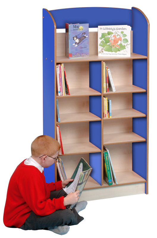 Coniston Single Sided 1500 Bookcase with Lectern - Blue/Maple