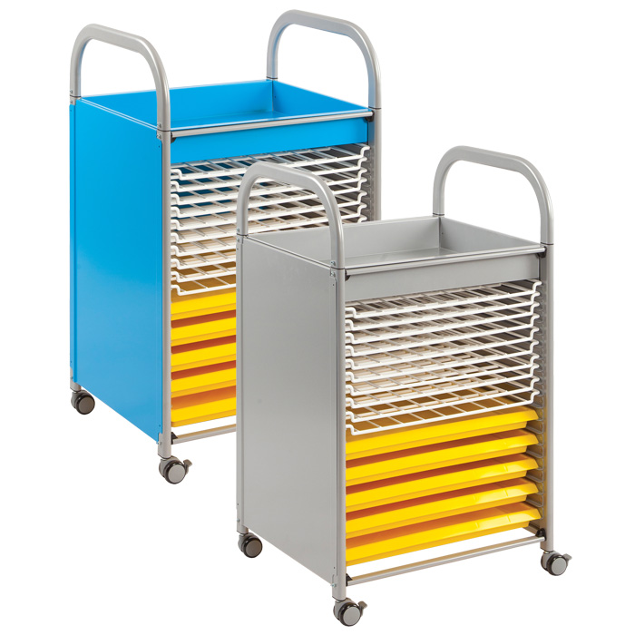 Callero Art Storage Trolley With 5 Shallow Trays And 10 Drying Racks