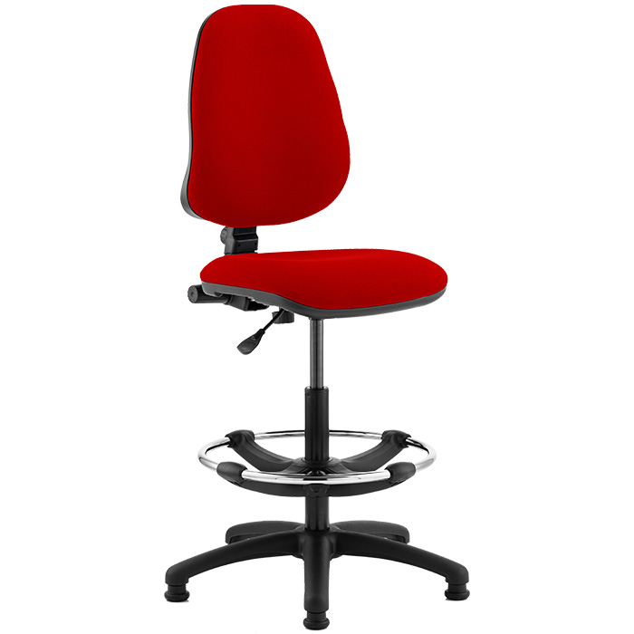 Eclipse 1 Lever Task Operator Chair - Bespoke Colour Chair With Hi-Rise Draughtsman Kit