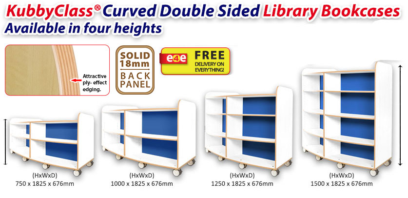 Curved Double Sided Bookcase frag