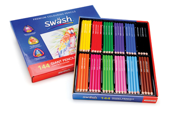 Classbox of 144 Giant Swsh Colouring Pencils