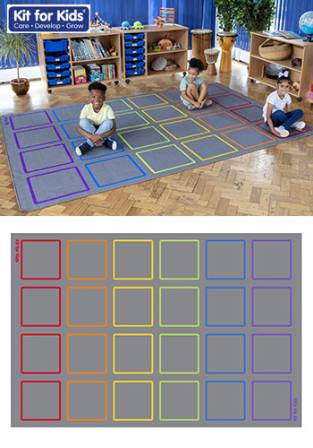 Essentials Rainbow Squares Indoor/Outdoor Carpet - 3m x 2m