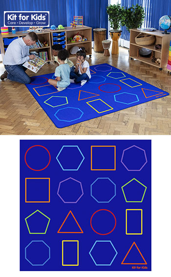 Essentials Rainbow Geometric Carpet - 2m x 2m
