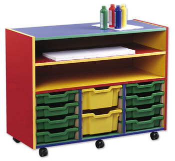 Multicolour Wide Tray/Shelf Unit