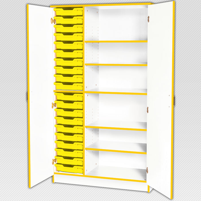 Jaz Storage Range - Triple Width Tall Cupboard With Trays