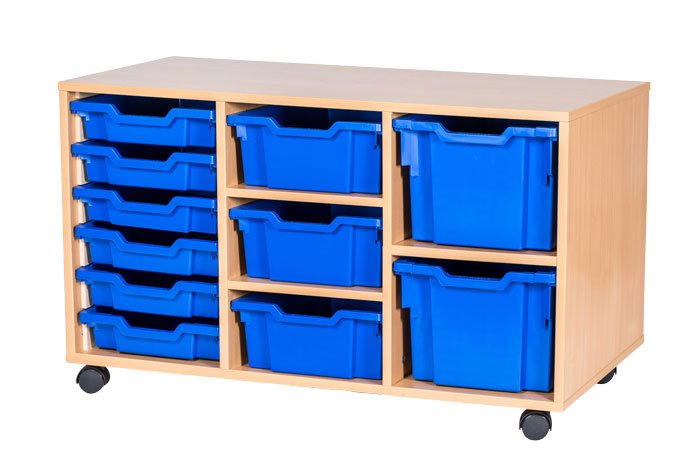 Sturdy Storage Wide Cubbyhole Unit with 11 Variety Trays (Height 615mm)