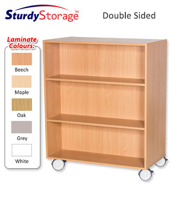 Sturdy Storage 1200mm High Mobile Double Sided Bookcase