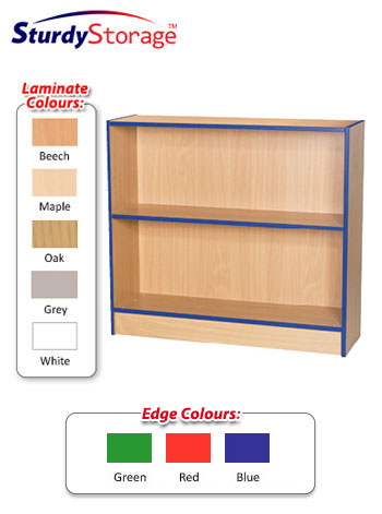 Sturdy Storage Bookcase with Coloured Edge - 750mm High