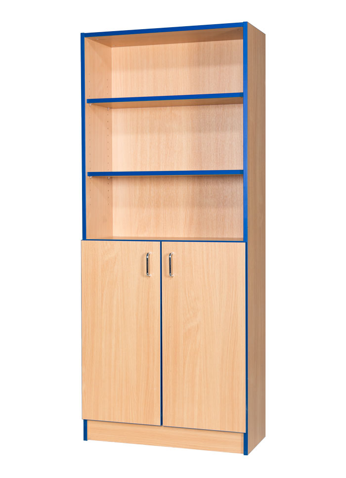 Folio Premium Library Bookcase Cupboard with Flat Top - 5 Heights