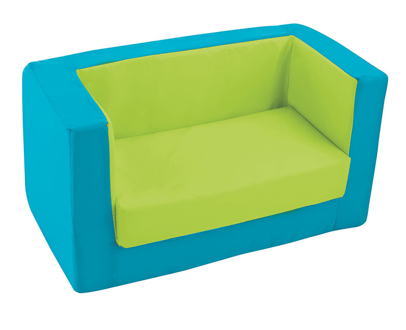 Cube Foam Sofa - (Lime and Aqua)
