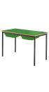 Contract Classroom Tables - Spiral Stacking Rectangular Table with Bullnosed MDF Edge - With 2 Shallow Trays and Tray Runners - view 3