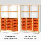 Jaz Storage Range - Triple Width Variety Tray Unit with Open Storage - view 6