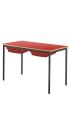 Contract Classroom Tables - Spiral Stacking Rectangular Table with Bullnosed MDF Edge - With 2 Shallow Trays and Tray Runners - view 2