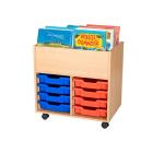 8 Tray Mobile Book Trolley - view 1