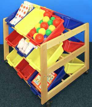 Mobile Solid Beech Double Classroom Tidy