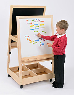 Double Height-Adjustable Reversible Mobile Easel