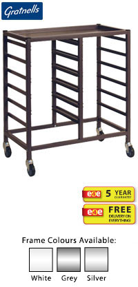 Gratnells Science Range - Bench Height Empty Double Column Trolley - 860mm With Welded runners (holds 12 shallow trays or equivalent)