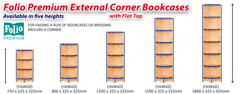 Folio Flat Top External Corner Bookcase frag