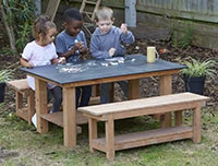 Chalkboard Table And Bench Set 