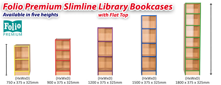 Folio Slimline Flat Top Bookcase frag