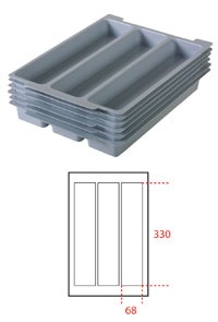 Gratnells Tray Inserts - 3 Section Insert (Pack of 6)