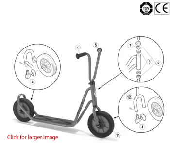 Winther Mini Viking Scooter (Model No. 434) Spare Parts