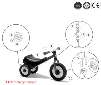 Winther Mini Viking Racing Scooter (Model No. 438) Spare Parts 