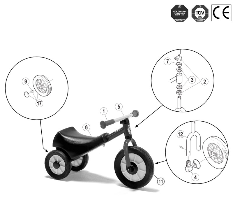 Winther Mini Viking Racing Scooter (Model No. 438) Spare Parts 