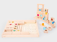 Wooden Building Gem Blocks - 83 piece set