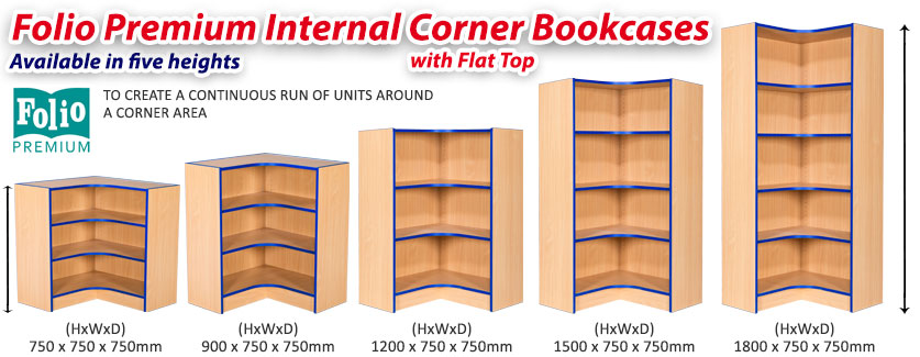 Folio Internal Corner Flat Top Bookcase frag