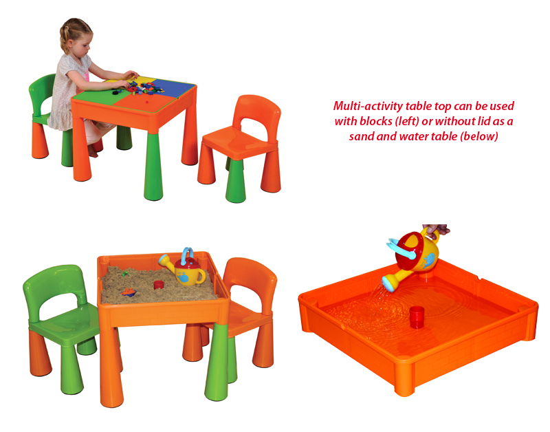 Early Years Multi-Activity Tables & Chairs Set - Green/Orange Early Years Multi-Activity Tables & Chairs Set - Green/Orange