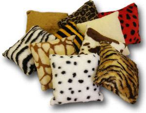 Animal Squares Furry Cushions - Pack of 10