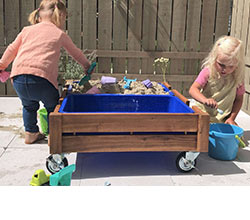 Outdoor Sandbox on Castors with 2 trays