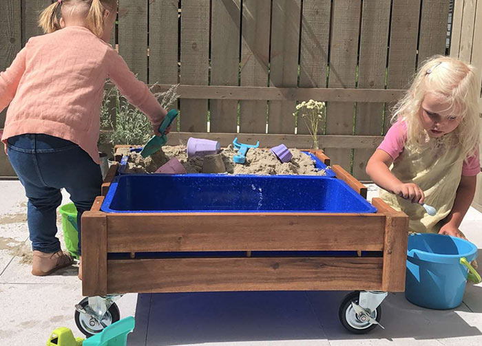 Outdoor Sandbox on Castors with 2 trays