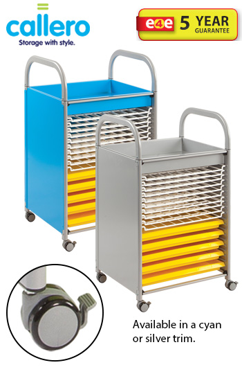 Callero Art Storage Trolley With 5 Shallow Trays And 10 Drying Racks