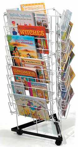 Mobile 3 Sided Book Rack