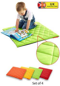 Indoor/Outdoor Quilted Small Square Mats 0.7m x 0.7m - Set of 4