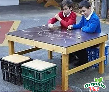 Ks1 Crate Chalk Table With Crate Seats 