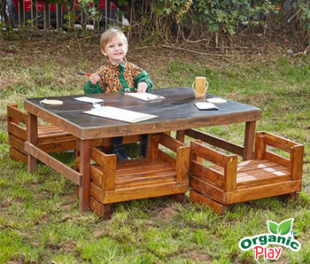 Windmill H Crate Chalk Table + H Crate Seats 