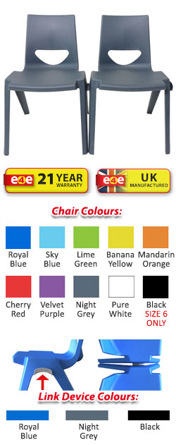 EN Series One Piece Classroom Chair with Linking Device for Size 5 & 6