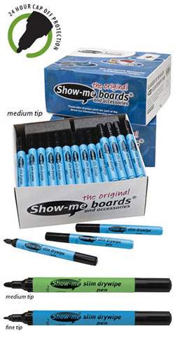 Classbox of 100 Slim Barrel Drywipe Pens