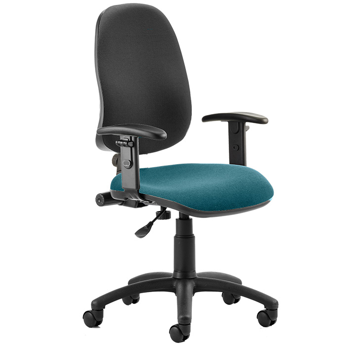 Eclipse 1 Lever Task Operator Chair - Bespoke Colour Seat With Height Adjustable Arms