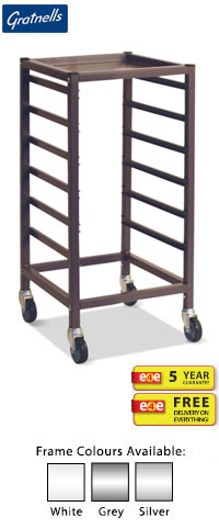 Gratnells Science Range - Bench Height Empty Single Column Trolley - 860mm With Welded Runners (holds 6 shallow trays or equivalent)