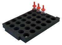 Gratnells Tray Inserts - Foam 30 Lab Bottles Holder Insert - 48mm Diameter (Pack of 6)