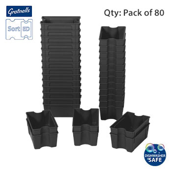 Gratnells SortED 80pc Small insert Charcoal Pack