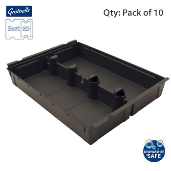 Gratnells SortED 10pc Large insert Charcoal Pack