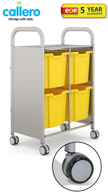 Callero Plus Double Width Trolley with 4 Jumbo Trays