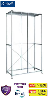 Gratnells Classic Medical Double Column Empty Frame - 1850mm (holds 32 wide trays, 20 shallow baskets or 14 deep baskets)