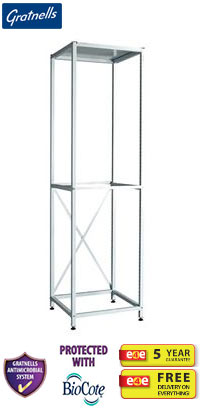 Gratnells Classic Medical Single Column Empty Frame - 1850mm (holds 16 wide trays, 10 shallow baskets or 7 deep baskets)