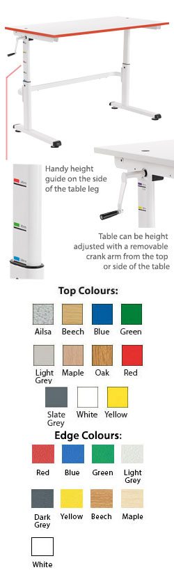 HA400 Height Adjustable Table - MDF Top with 2mm Buro (ABS) Strip Edge